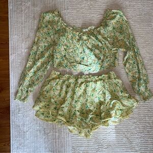 Aerie Floral Crop Top and Skort Set - XXL